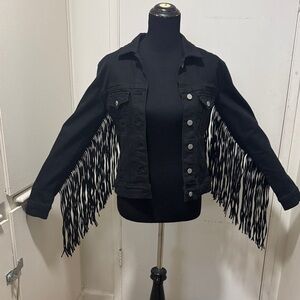 Scully Black Fringe Denim Jacket